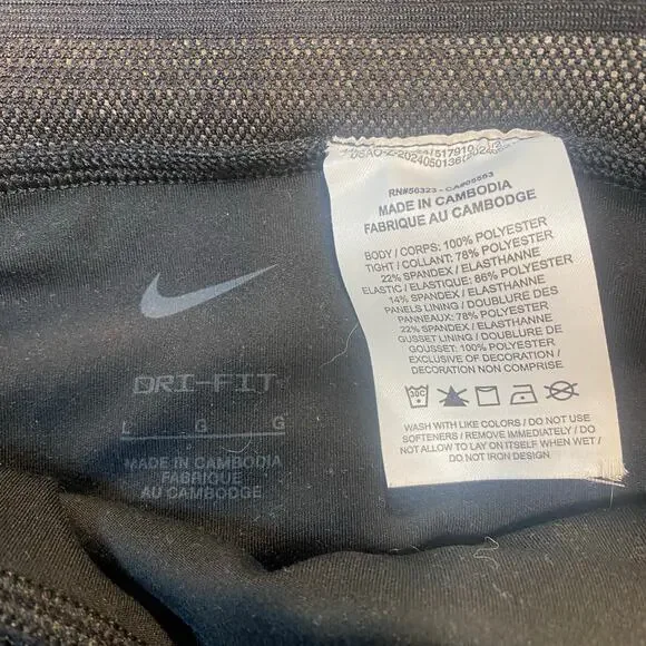 Nike Dri Fit Womens Large Black Accordion Elastic Waist Mini Tennis Skirt Shorts - Picture 6 of 7